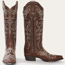Adeline Burnished Brown Back Zip Cowboy Boot
