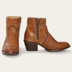 Basketweave Side Zip Ankle Boot