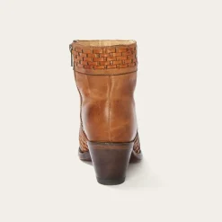 Basketweave Side Zip Ankle Boot