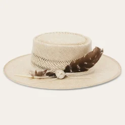 Batterson Straw Flat Brim Hat