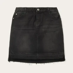 Black Denim 5-Pocket Skirt