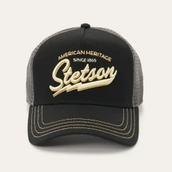 Black Embroidered 1865 Trucker Cap
