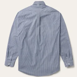 Blue Deco Geo Print Button Front Shirt
