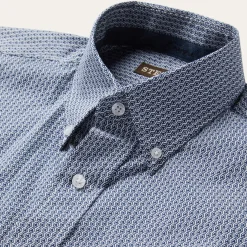 Blue Deco Geo Print Button Front Shirt