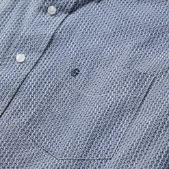 Blue Deco Geo Print Button Front Shirt