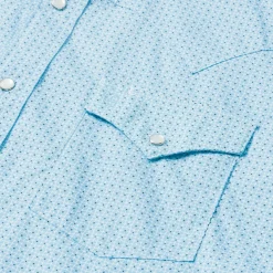 Blue Lattice Print Western Shirt