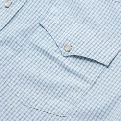 Blue Two Stripe Check Western Shirt