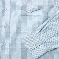 Blue Two Stripe Check Western Shirt