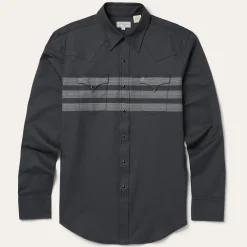 Border Stripe Twill Western Shirt