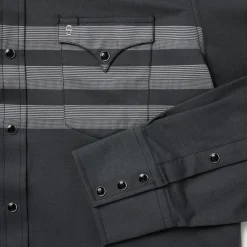 Border Stripe Twill Western Shirt