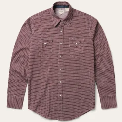 Broken Diamond Print Western Shirt