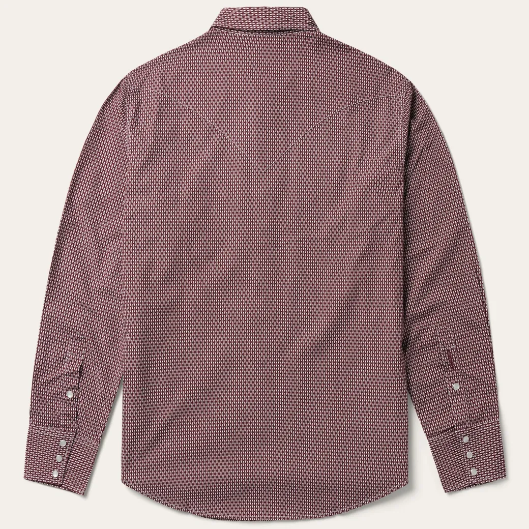 Broken Diamond Print Western Shirt