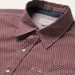 Broken Diamond Print Western Shirt