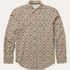 Brown Aztec Poplin Western Shirt