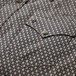Brown Diamond Print Western Shirt