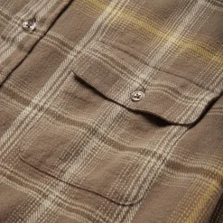 Brown Flannel Button-Front Shirt
