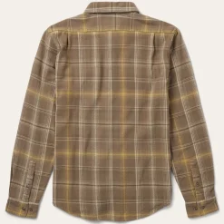 Brown Flannel Button-Front Shirt