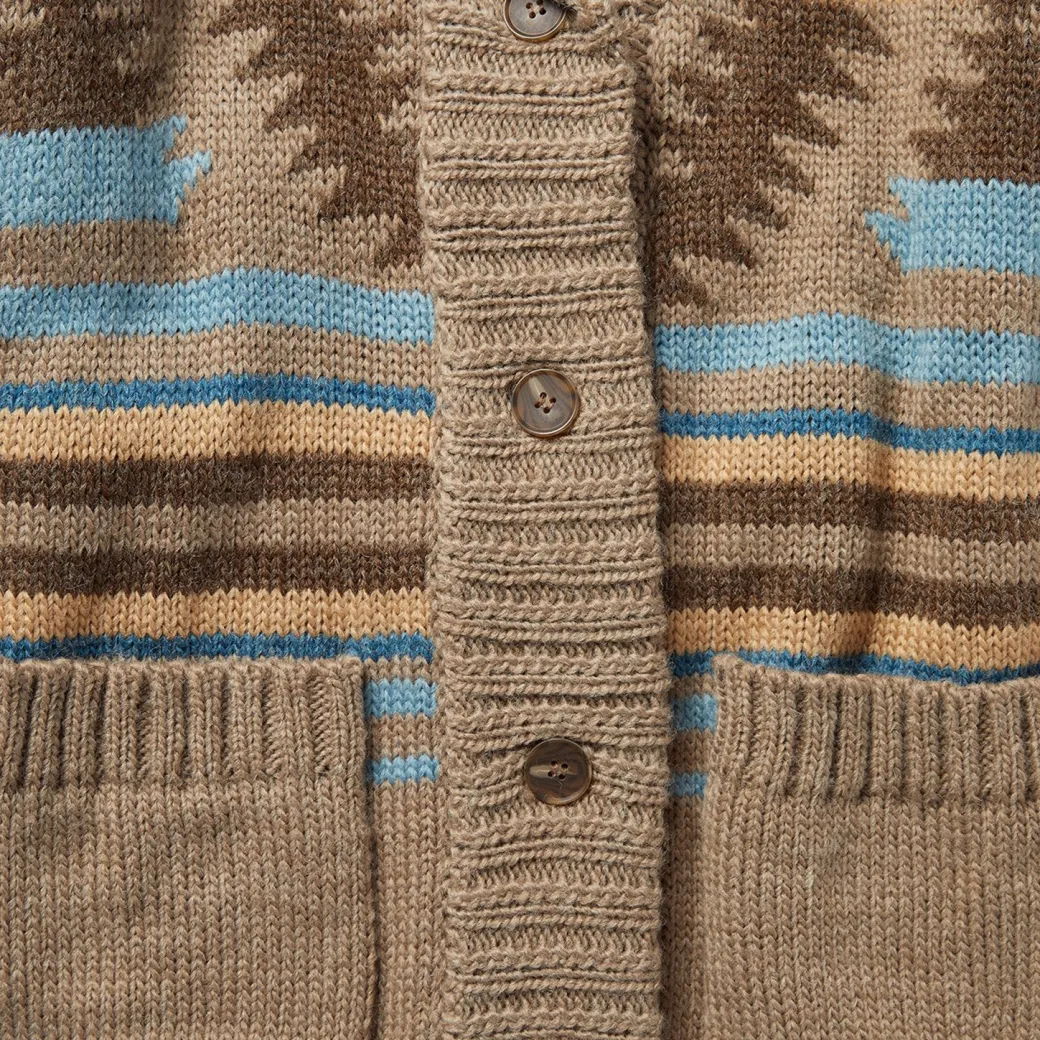 Chunky Knit Tie Sweater in Brown