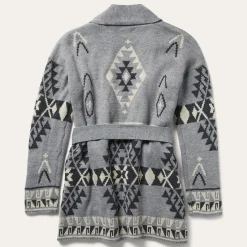 Chunky Knit Tie Sweater in Grey