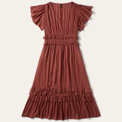 Cinnamon Herringbone Dress