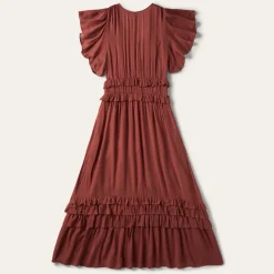 Cinnamon Herringbone Dress
