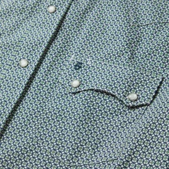 Circle Diamond Print Short Sleeve Western Shirt