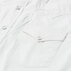 Classic Solid Snap Poplin Shirt In Optic White