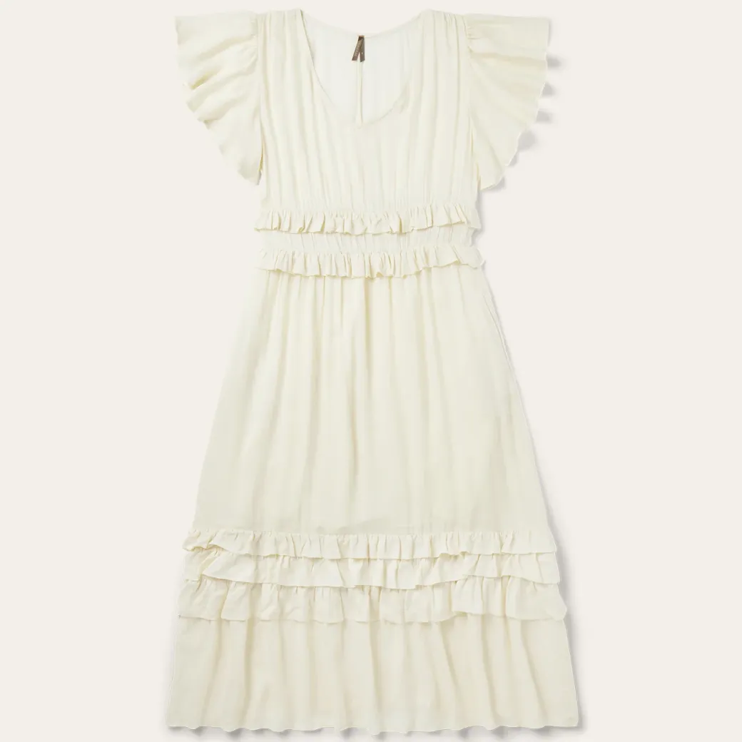Cream Herringbone Dress