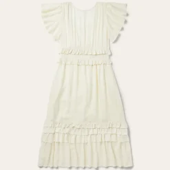 Cream Herringbone Dress