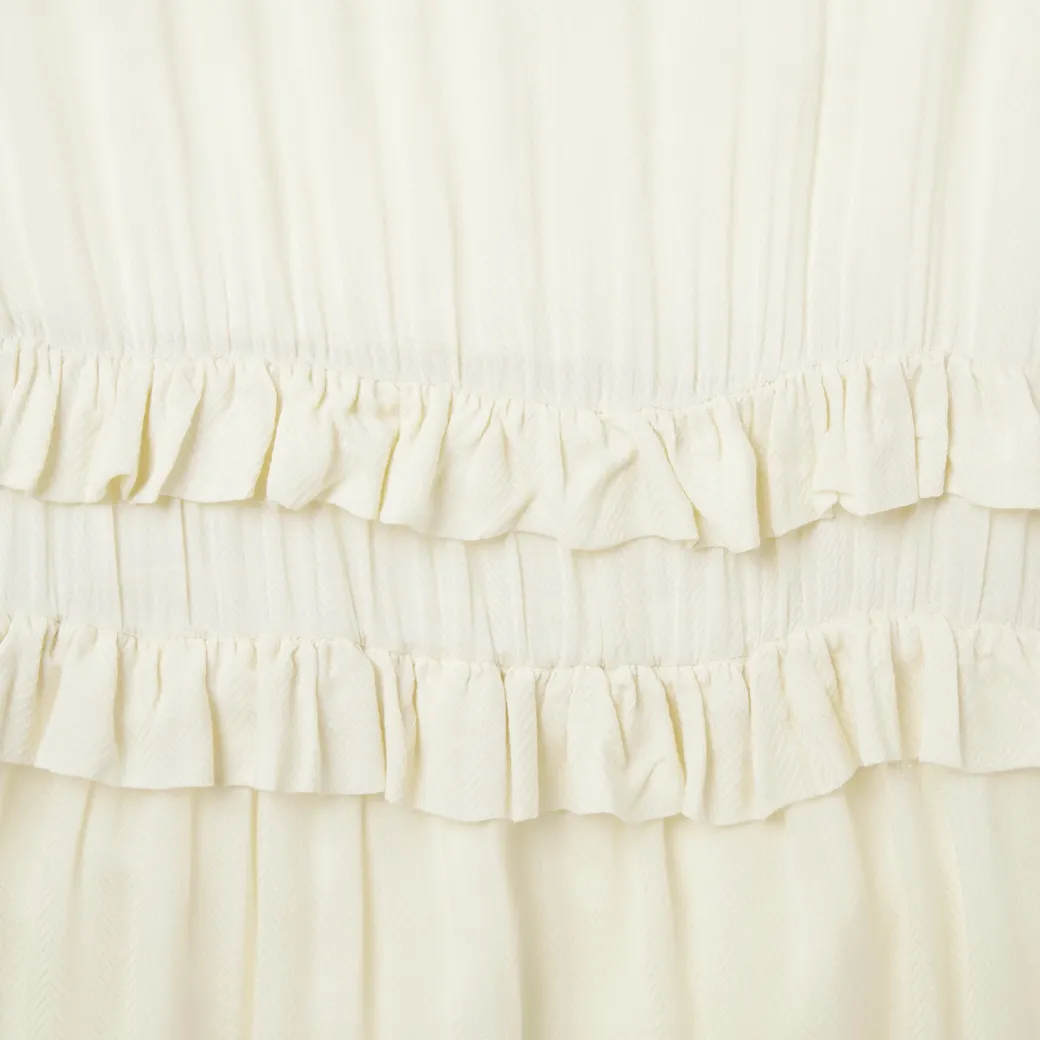 Cream Herringbone Dress