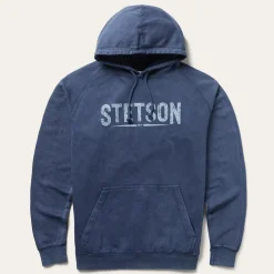 Distressed Logo Hooded Sweatshirt