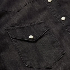 Embroidered Black Denim Shirt
