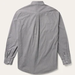 Grey Geo Print Button Front Shirt