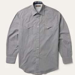 Grey Geo Print Western Shirt