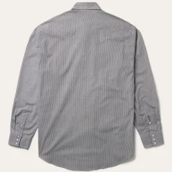 Grey Geo Print Western Shirt