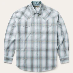 Grey Sky Ombre Plaid Western Shirt