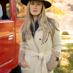 Horseshoe  Star Belted Cardigan
