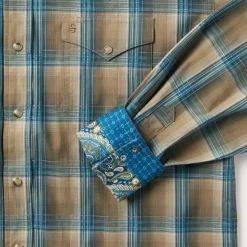 Khaki Ombre Plaid Shirt