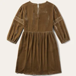 Khaki Velvet Babydoll Dress