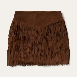 Lamb Suede Fringe Mini Skirt