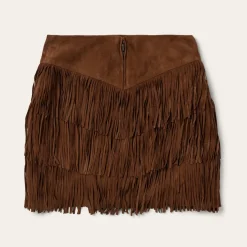 Lamb Suede Fringe Mini Skirt