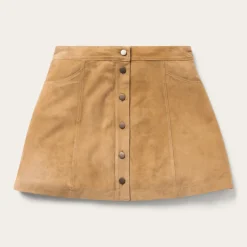 Lamb Suede Gored Skirt