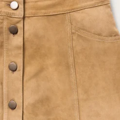 Lamb Suede Gored Skirt