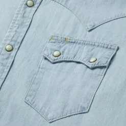 Light Blue Denim Western Shirt
