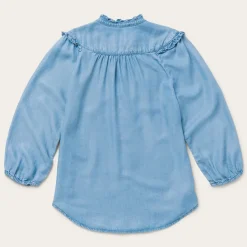 Lightweight Denim Peasant Blouse