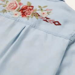 Long-Sleeved Embroidered Blouse
