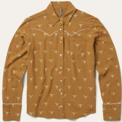 Mojave Longhorn Print Snap Western Shirt
