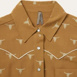 Mojave Longhorn Print Snap Western Shirt