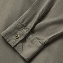 Olive Lyocell Twill Peasant Top