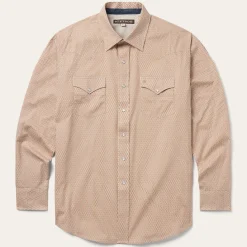 Orange Diamond Print Western Shirt